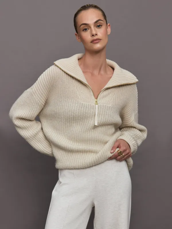 Willard Half Zip Knit 2.0 - Fog sold by Carbon38