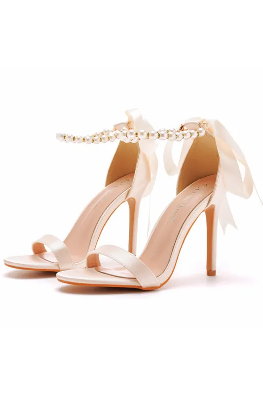 Women's Fashionable Faux Pearl Stiletto Sandals sold by Zapaka
