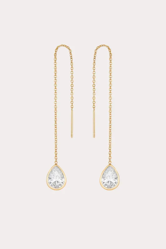 Saint Tropez Crystal Drop Earrings - Clear Crystal sold by Birdy Grey