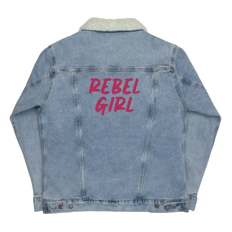 Denim sherpa jacket REBEL GIRL sold by Maiden-Art
