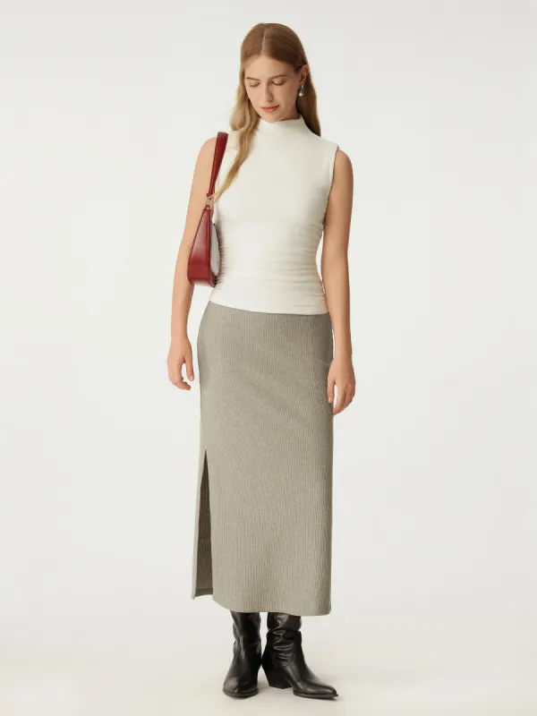 High Waisted Split Hem Midi Skirt sold by ogl move