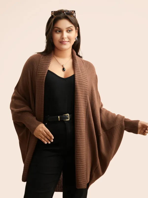 Texture Kimono Collar Dolman Sleeve Cardigan sold by Bloomchic