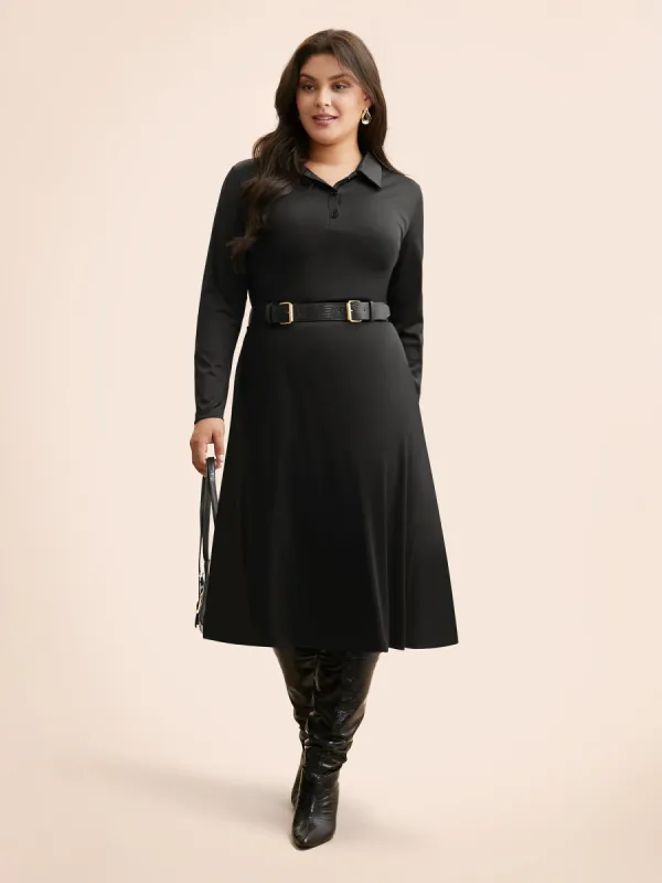 Shirt Collar Button Up Midi Dress sold by Bloomchic