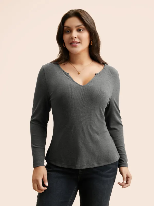 Plain Notched Pit Strip T-shirt sold by Bloomchic