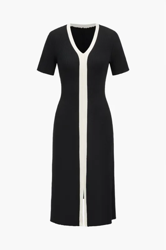 Contrast Slit Maxi Dress sold by Micas