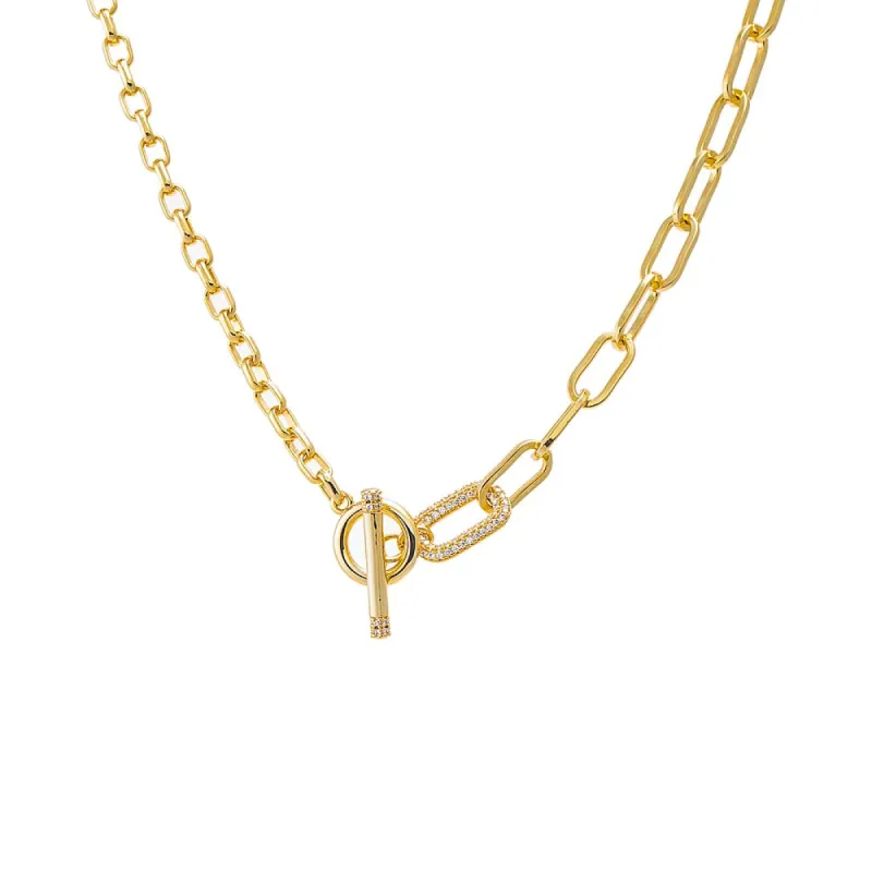 Pave Accented Toggle Multi Chain Necklace sold by Adina Eden's