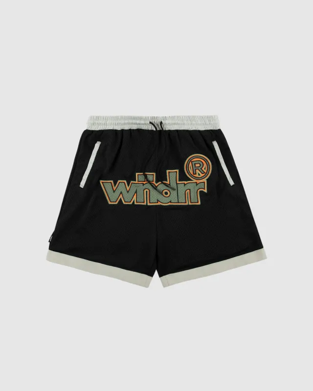 OFFCUT COURT SHORT - BLACK/GREEN sold by WNDRR