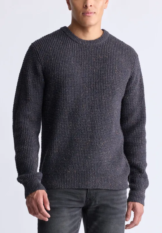 Wonder Men’s Long Sleeve Speckled Knit Sweater, Brown - BM24464 sold by Buffalo Jeans