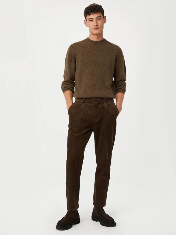 The Yak Wool Crewneck Sweater in Mustang Brown sold by Frank & Oak