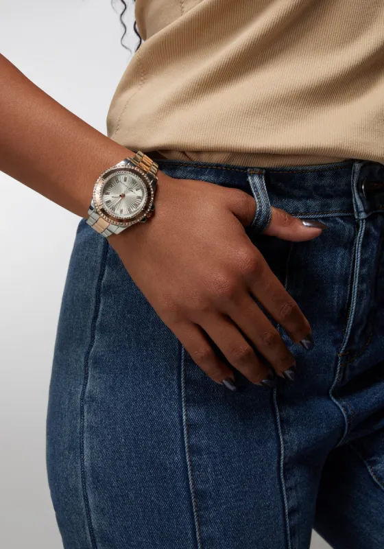 Link Bracelet Crystal Sport Bezel Watch sold by Bebe