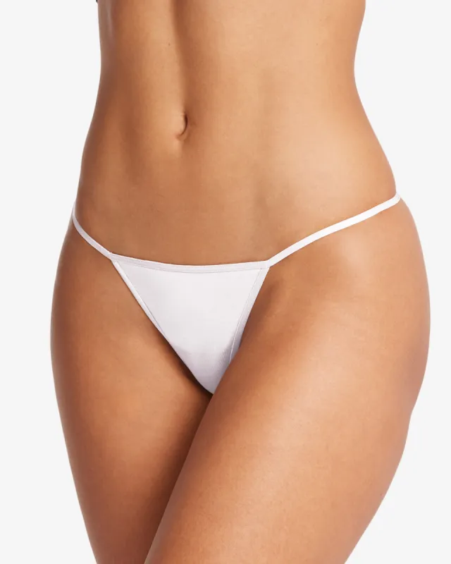 Seamless Bamboo T-String | White sold by Crop Shop Boutique