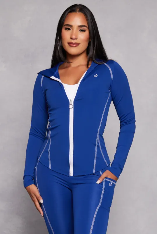 Decorative Stitch Hooded Track Jacket sold by Rainbow