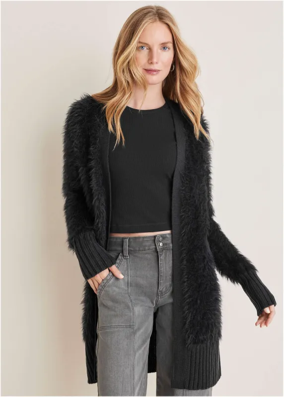 Eyelash Cardigan - Black sold by VENUS