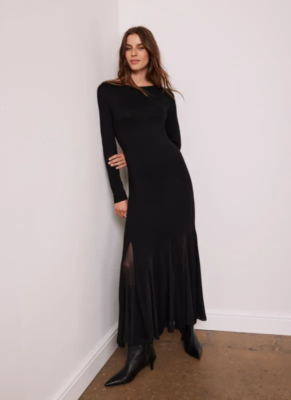 Black Long Sleeve Jersey Maxi Dress sold by Mint Velvet