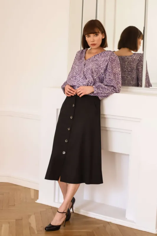 Button Skirt Black sold by Ivalo.com