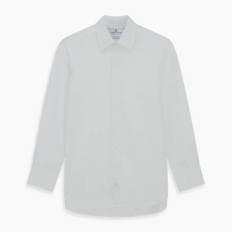 Plain White Cotton Shirt with T&A Collar and 3-Button Cuffs sold by Turnbull & Asser