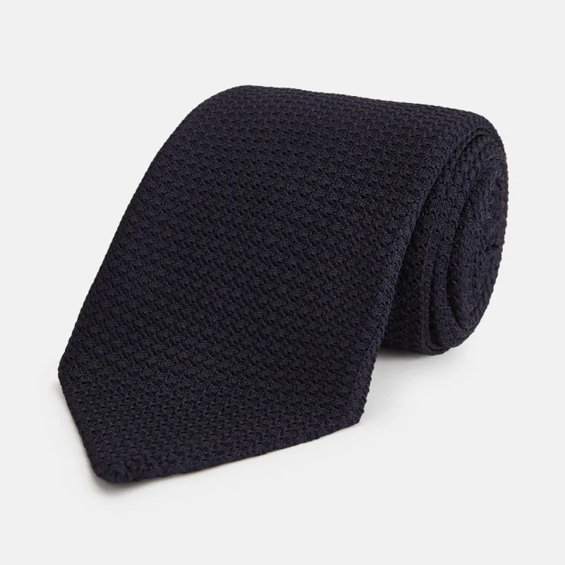 Midnight Blue Knitted Tie sold by Turnbull & Asser
