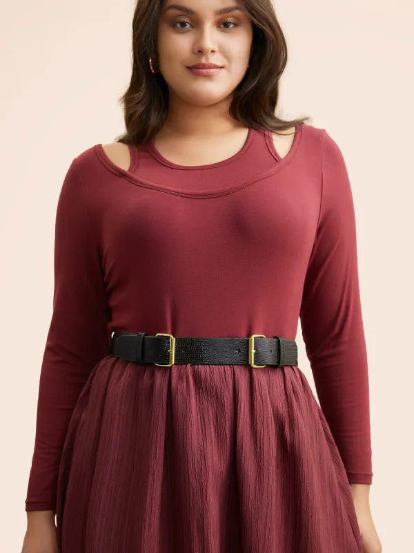 Stretchy Elastic Adjustable Buckle Waist Belt sold by Bloomchic