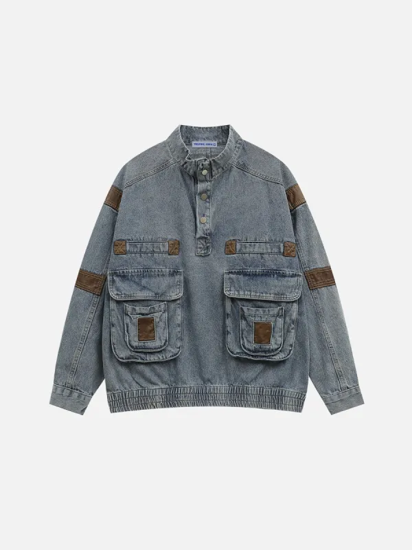 Aelfric Eden Big Pocket Washed Denim Sweatshirt sold by Aelfric Eden