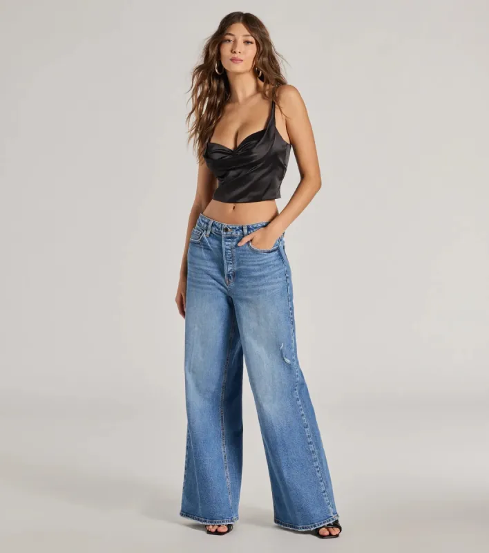 Effortless Fave Mid-Rise Wide-leg Jeans sold by Windsor