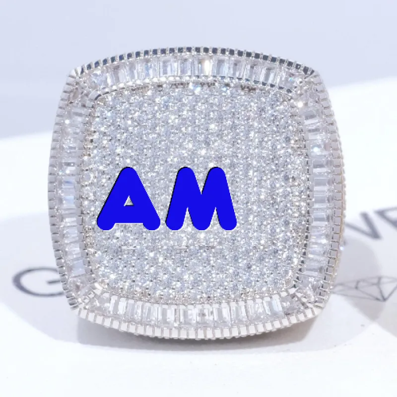CUSTOM LETTER 3D ICED RING sold by The GUU Shop