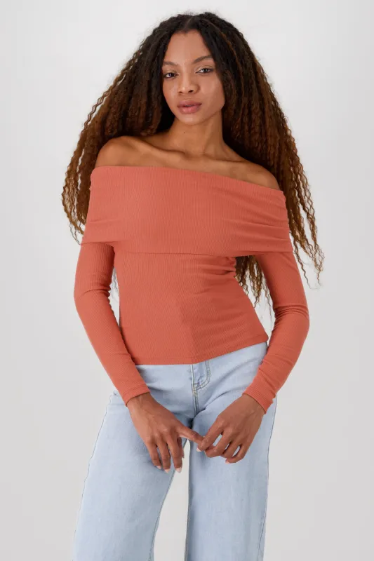 Top rib off shoulder sold by Shasa