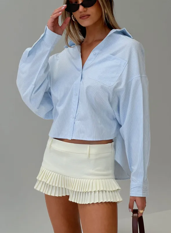 Chips Are Down Shirt Blue sold by Princess Polly