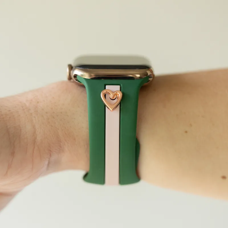 Heart to Love ♡ Pink & Green Smart Watch Band sold by Strawberry Avocados