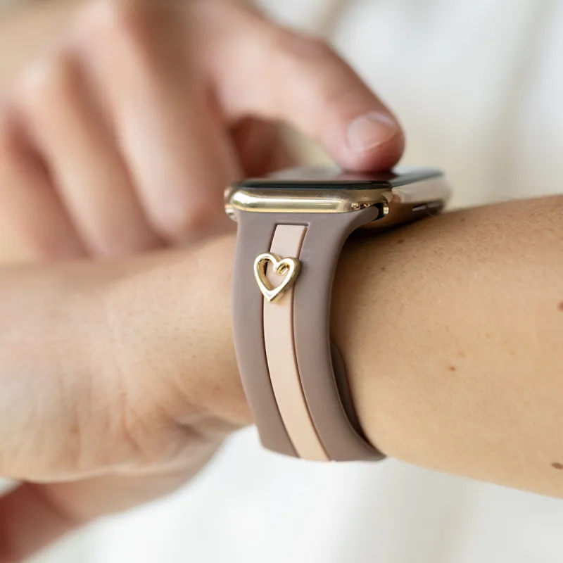 Heart to Love ♡ Mauve and Blush Smart Watch Band sold by Strawberry Avocados