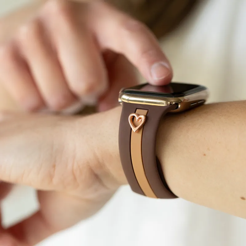 Heart to Love ♡ Cocoa & Caramel Smart Watch Band sold by Strawberry Avocados