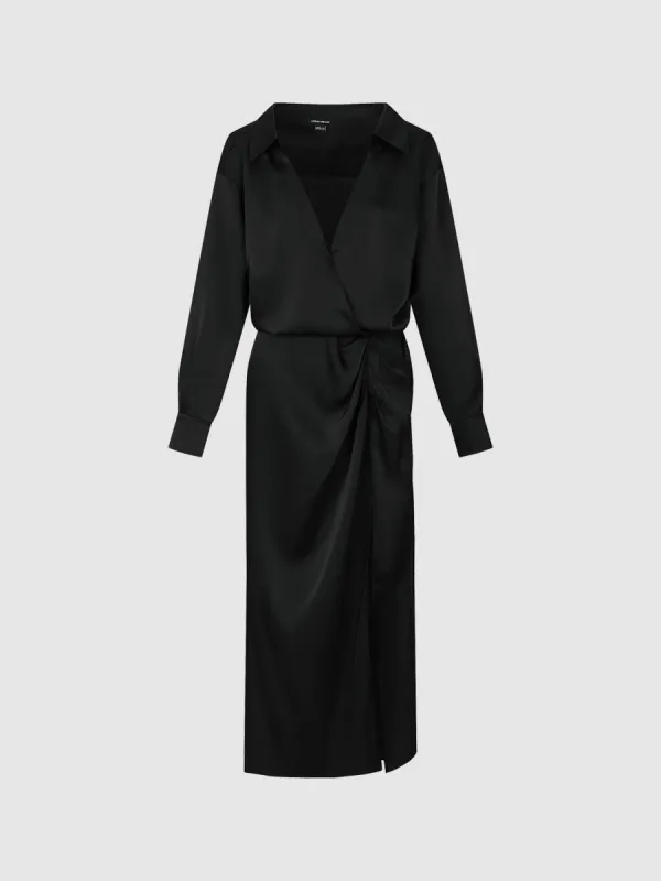 Collared Neck Straight Dress sold by Urban Revivo