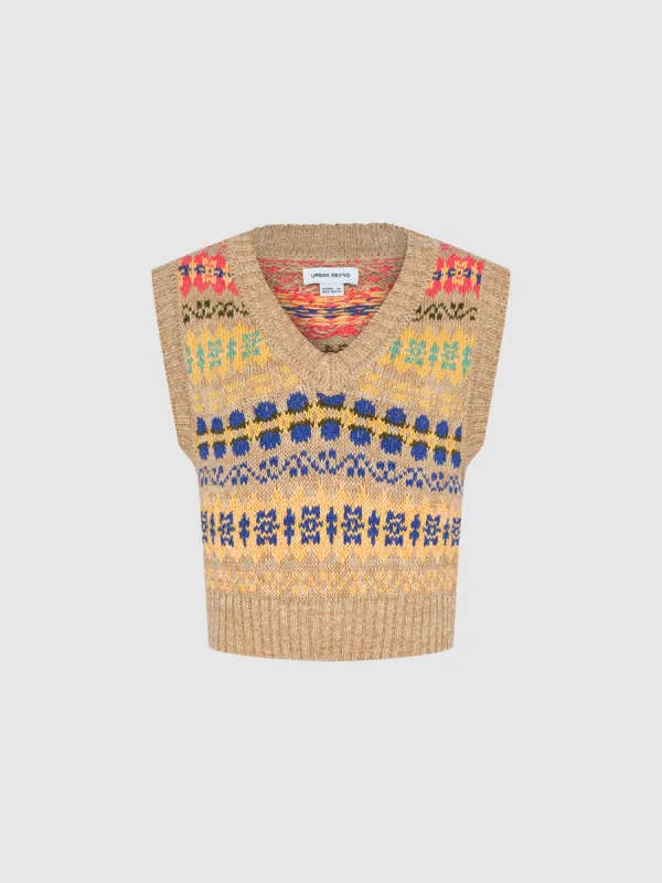 V-Neck Knitted Vest sold by Urban Revivo