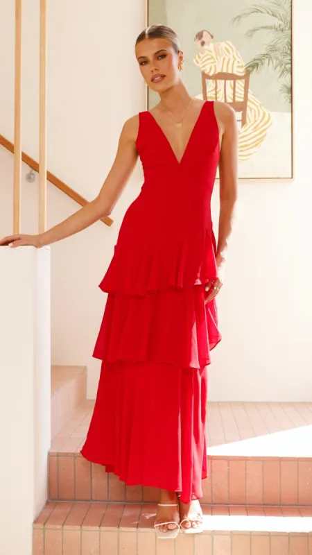 Stasie Maxi Dress - Red sold by Billy J