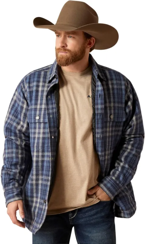 ARIAT MENS REBAR FLANNEL SHIRT JACKET - BLUE sold by Bridle Path Tack Shop