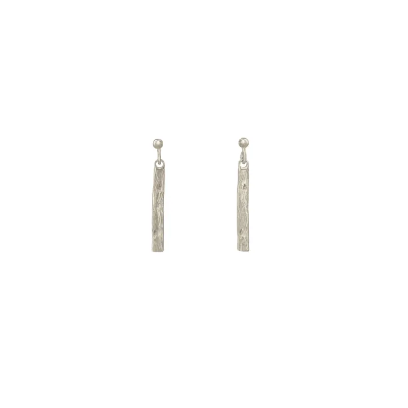 Vertical Koa Bar Earrings sold by Catherine Weitzman Jewelry