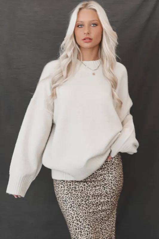 DOOR SMASHER 🎁🎅 Cute In Cream Knit Oversized Stockholm Sweater Top sold by Amazing Lace