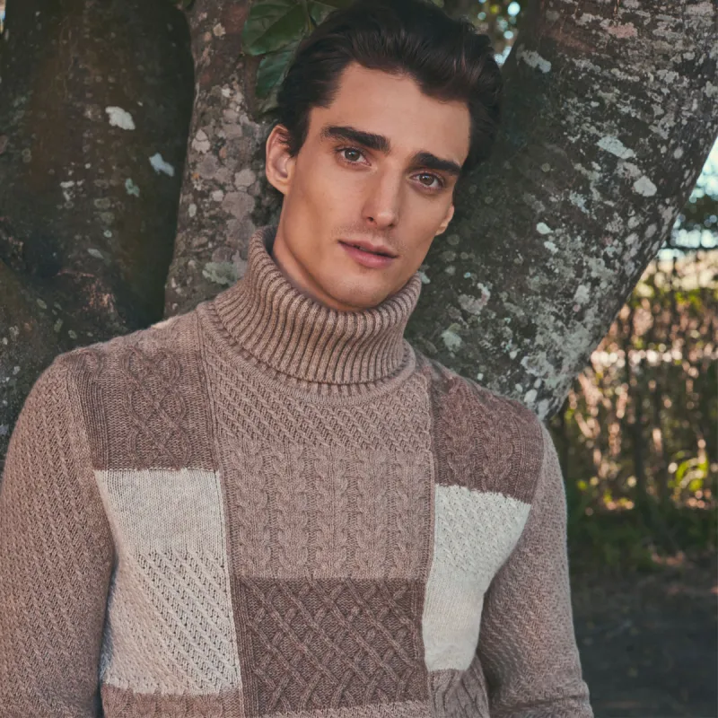 Mixed Stitch Turtleneck Sweater sold by Bugatchi