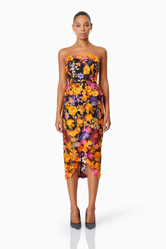 Alessandra Floral Strapless Cocktail Dress In Pink sold by Elliatt