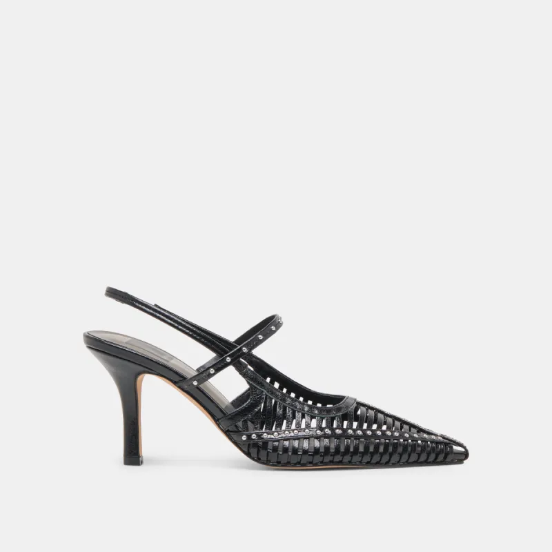 HENSAL HEELS MIDNIGHT CRINKLE PATENT sold by Dolce Vita