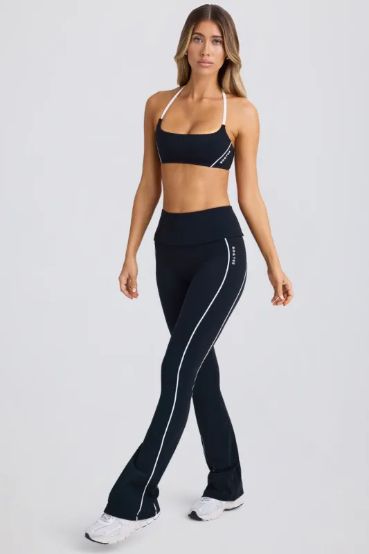 Petite Soft Active Foldover Flared Trousers in Black sold by Bo + Tee