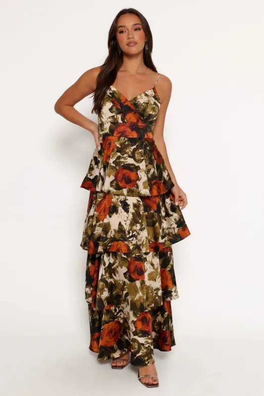 Benny Maxi Dress - Rust/Olive sold by Petal & Pup