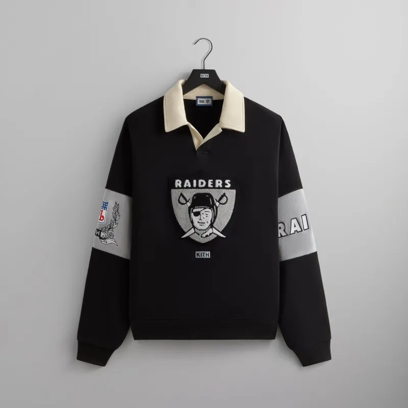 Kith & '47 for the NFL: Raiders Nelson Collared Pullover - Black sold by Kith