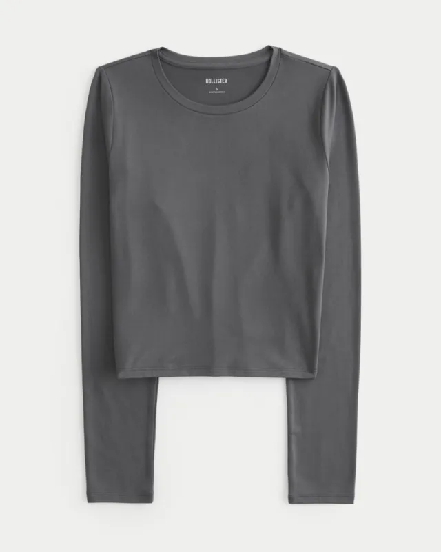 Soft Stretch Seamless Fabric Long-Sleeve Crew Top sold by Hollister