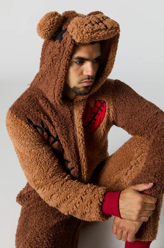 3D-Sherpa Bear Onesie sold by Charlotte Russe