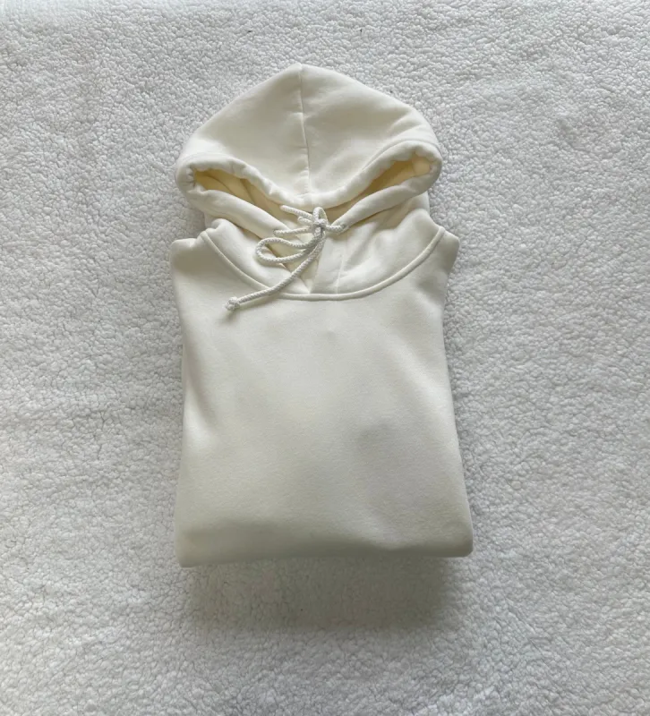 Ivory Basic Blank Hoodie sold by Sunkissed Coconut