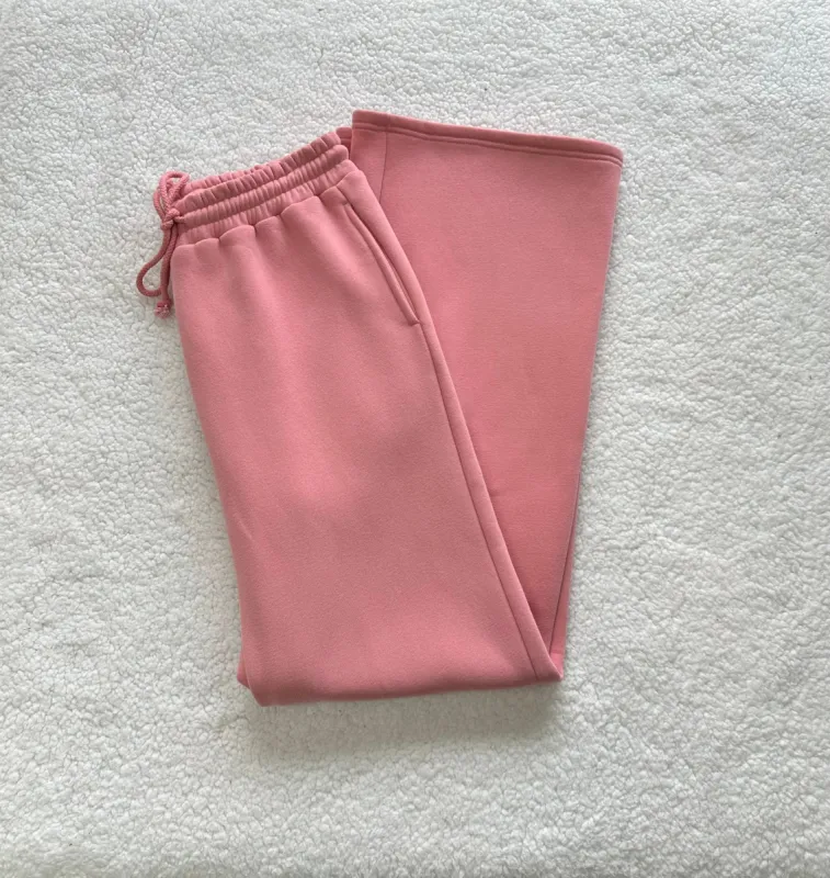 Ice Cream Pink Basic Blank Flare Sweatpants sold by Sunkissed Coconut