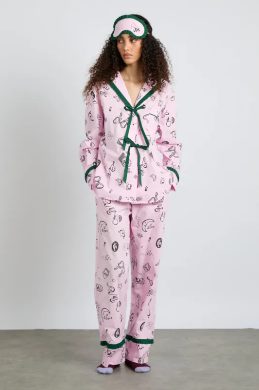 antonella pj  set - pink sleep symbols sold by Damson Madder