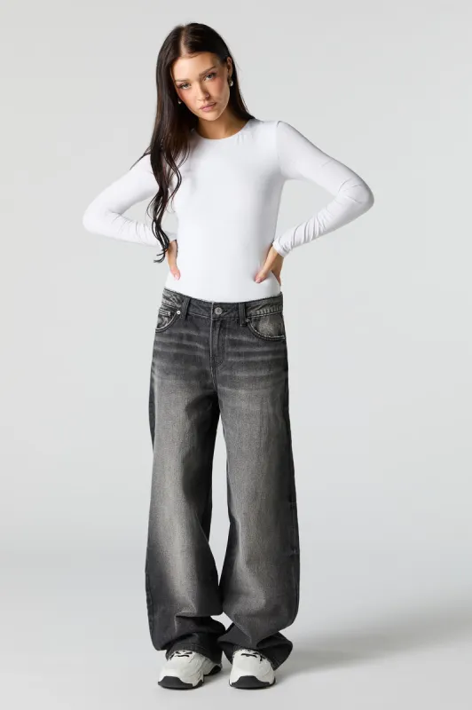 Black Vintage Wash Low Rise Skater Jean sold by Urban Planet