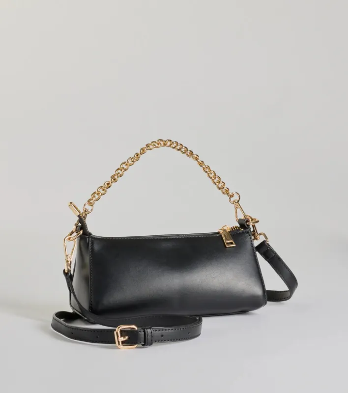 Sleek Sophistication Faux Leather Crossbody Purse sold by Windsor