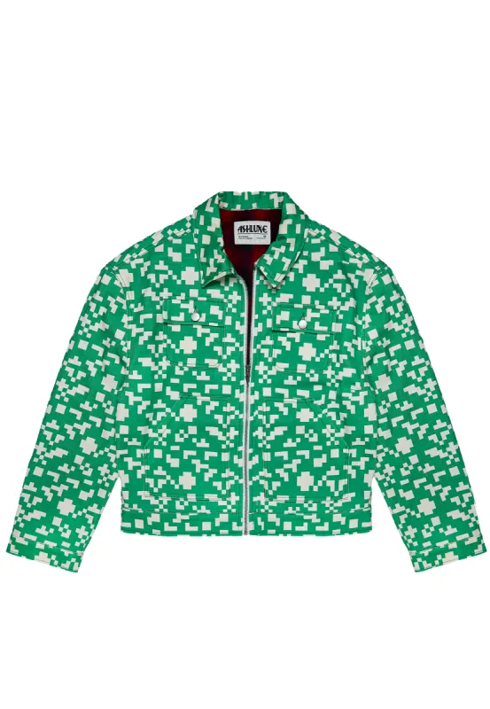Ashluxe Pixel Denim Jacket  Green sold by Ashluxe